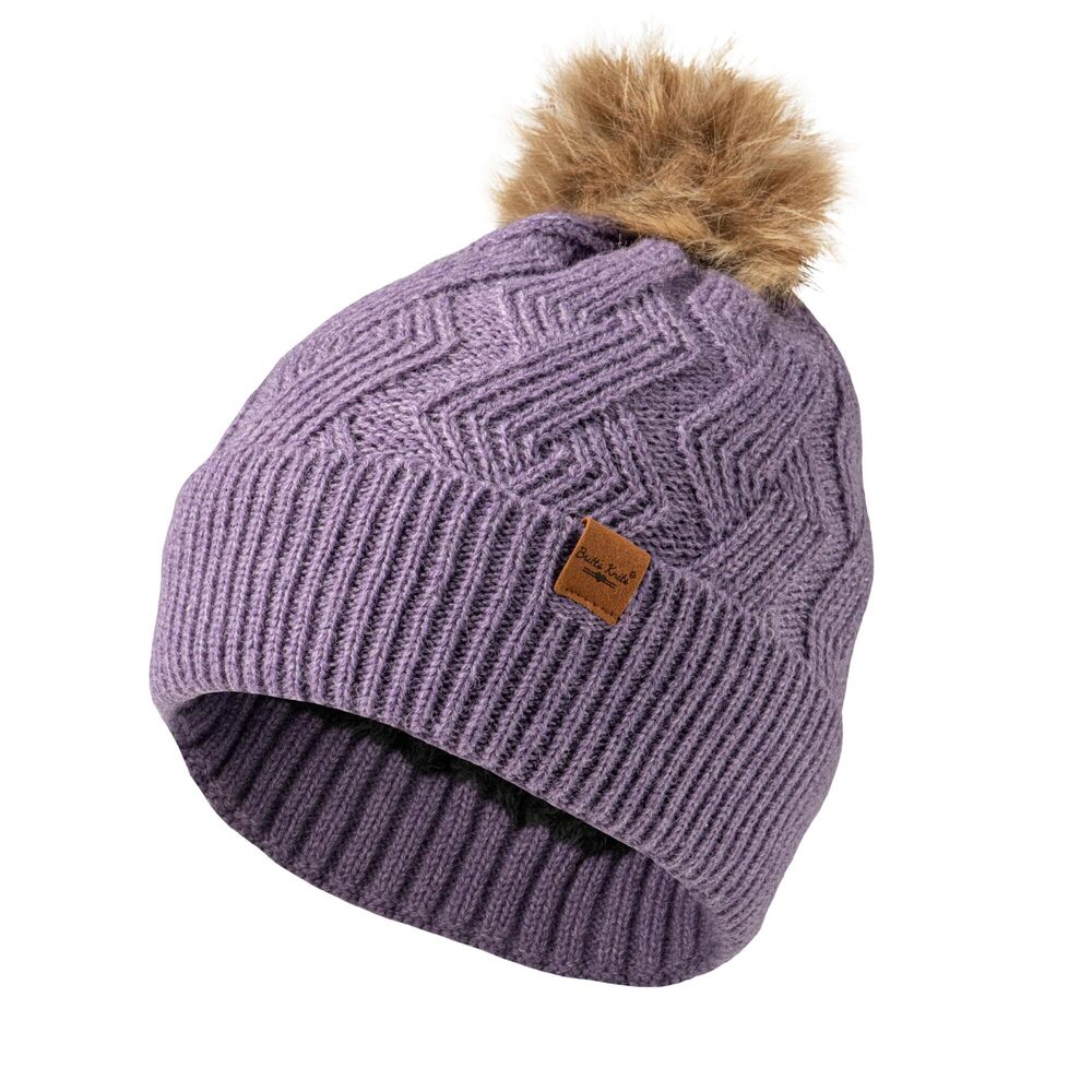 7112 Stylish Warm Knit Mainstay Plush-Lined Pom Pom Cold Weather Hat